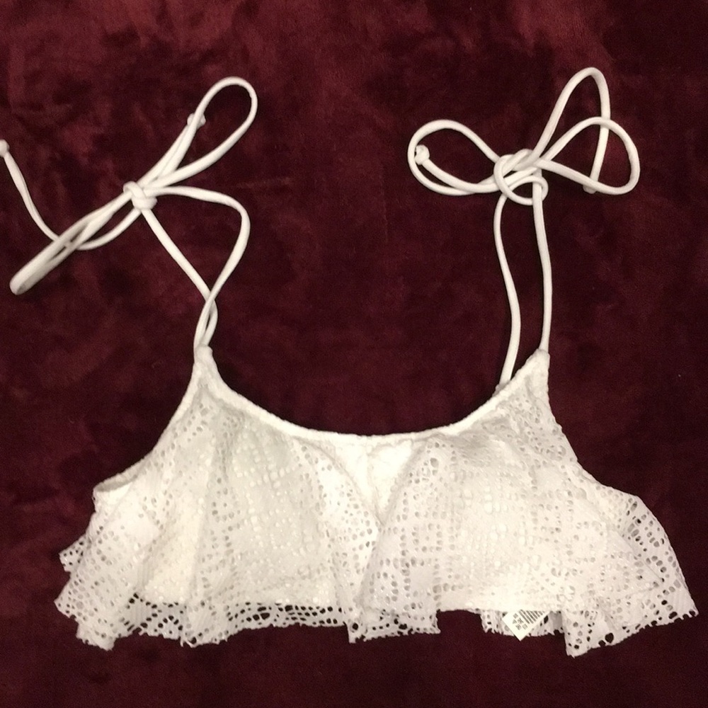 white flowy swimsuit top